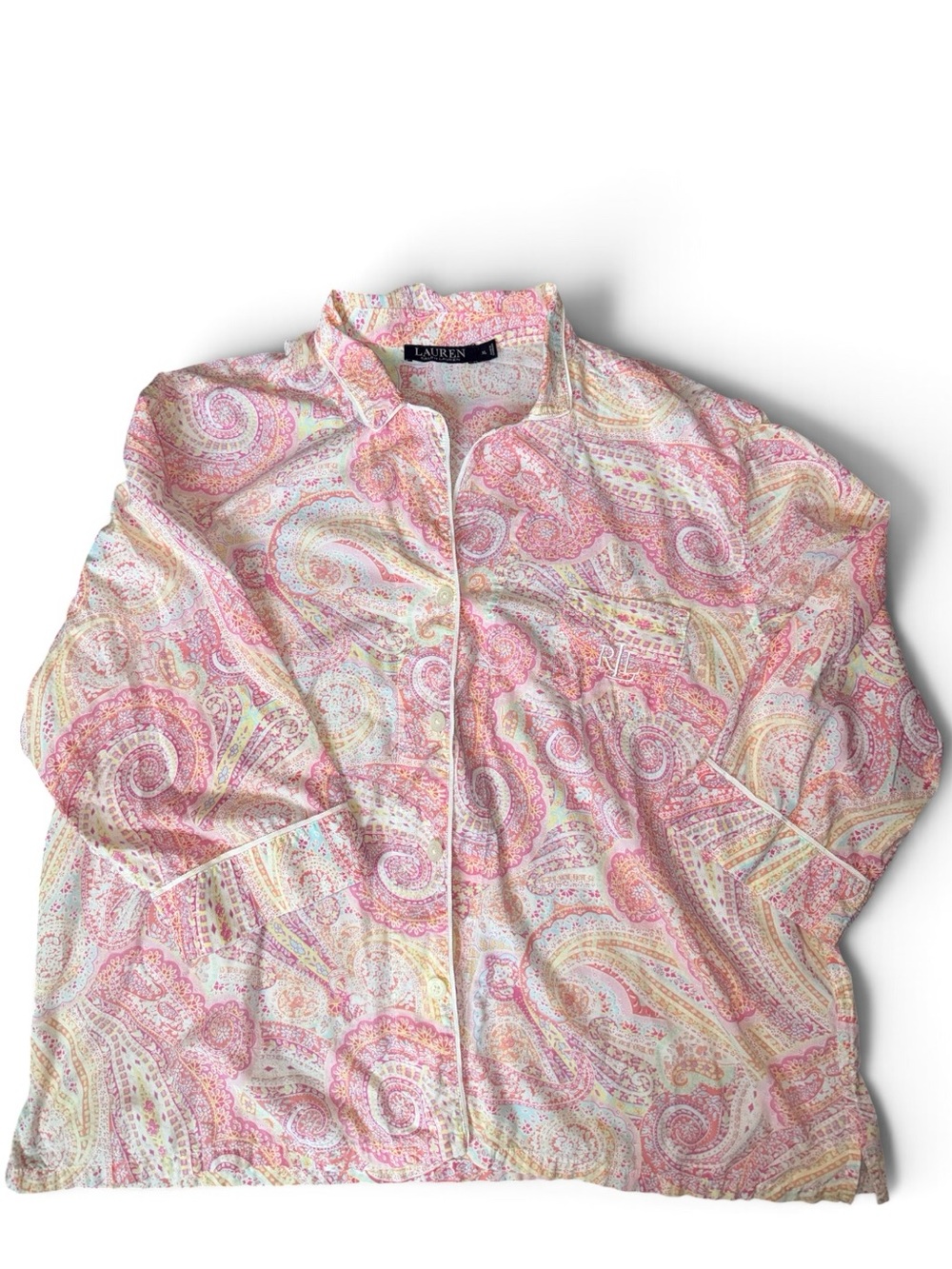 Lauren Ralph Lauren LRL Pajama Top | Pink Paisley | XL